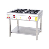 Aragaz pe suport, GPL sau gaz, cu grătar 40×40 cm, 2 arzătoare, DRNKF-1060